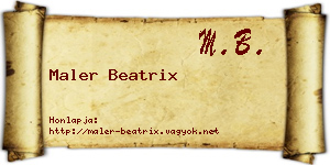 Maler Beatrix névjegykártya
